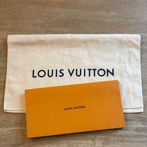 Louis Vuitton dust bag and envelope.